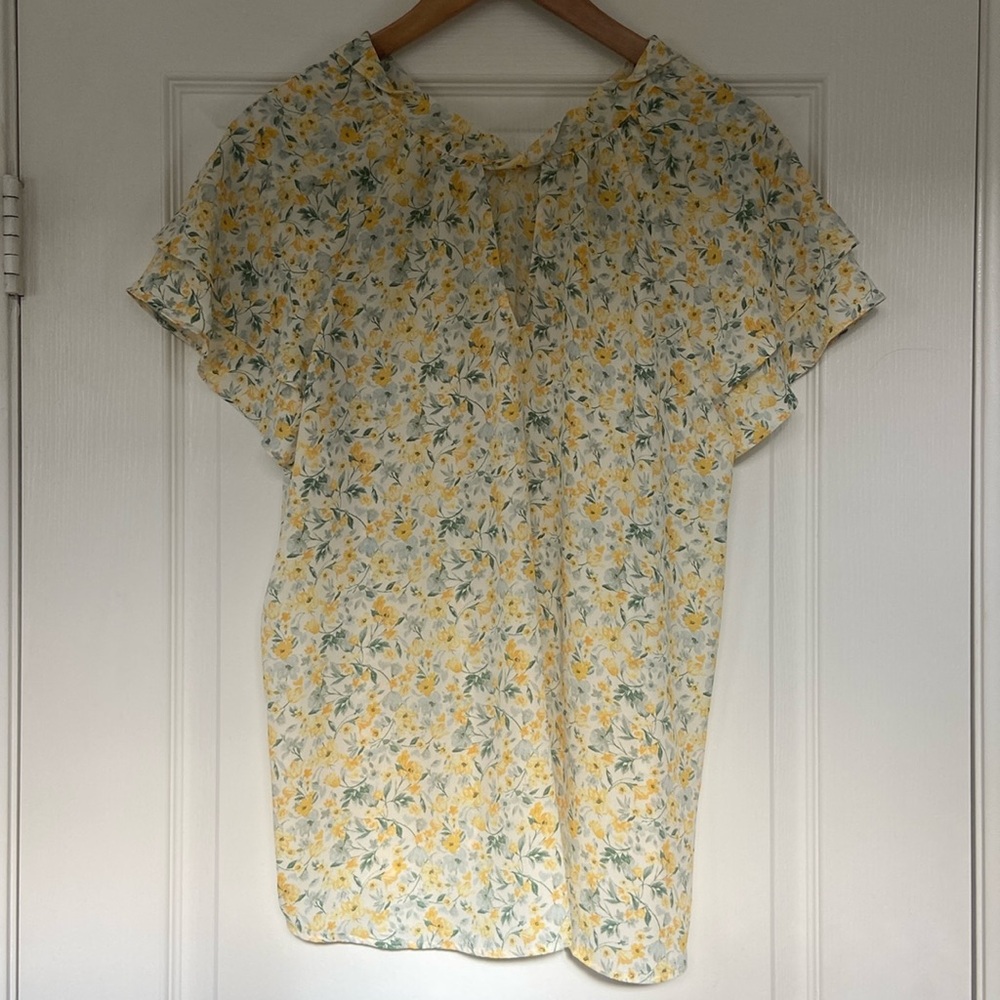 Pleione blouse yellow floral
